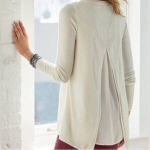 New Soft Surroundings Sirena Wool Alpaca Blend Tunic Sweater M White